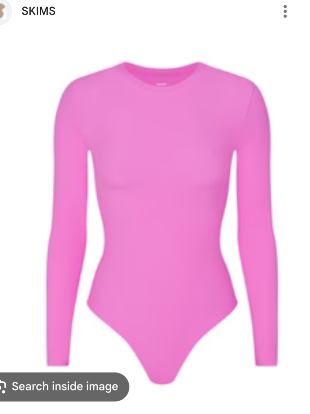 SKIMS Long Sleeve Crewneck Bodysuit - Bright Pink